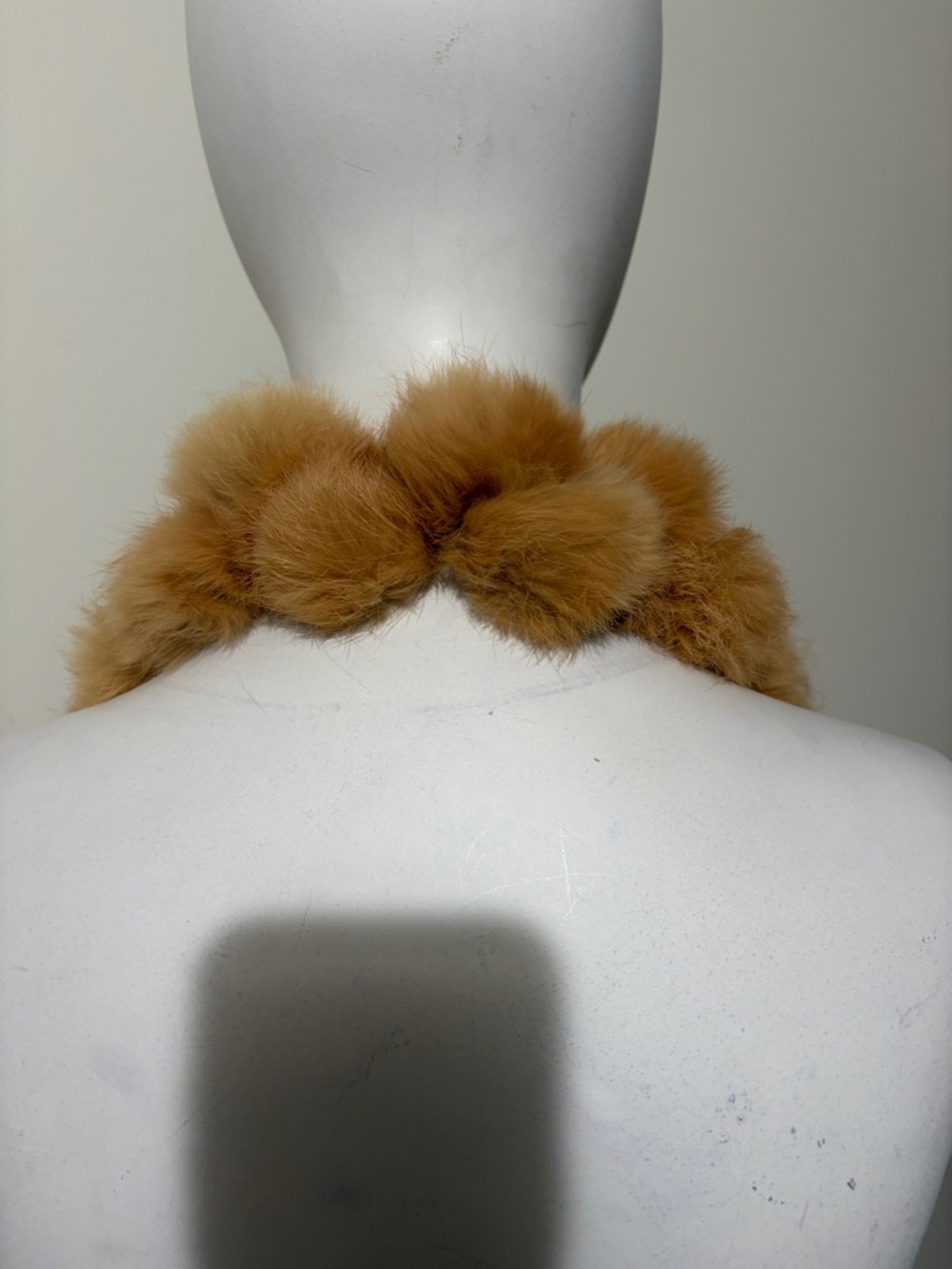 Beige 100% Rabbit Fur Scarf - Picture 5 of 6